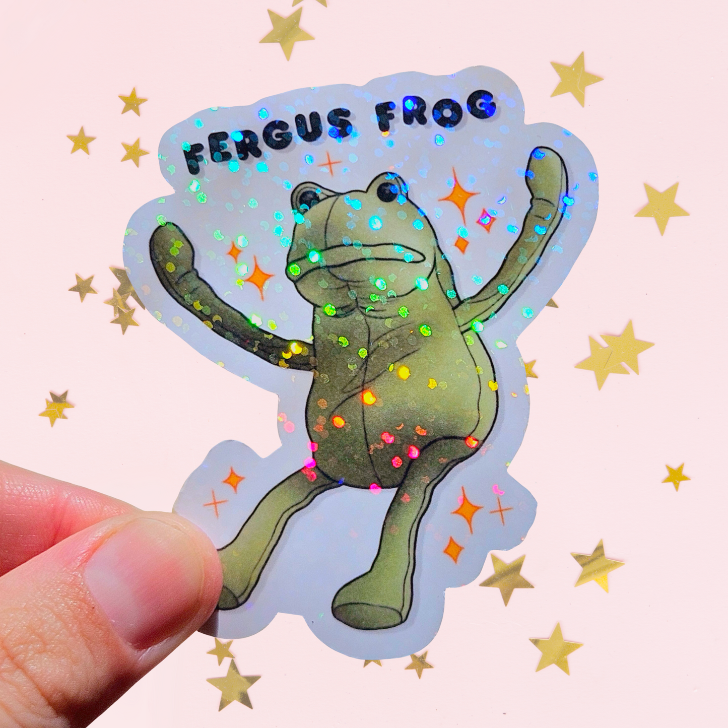 GRUMPY FROG PLUSHIE STICKER